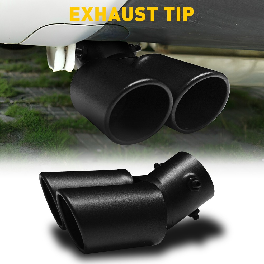 Black Dual Outlet Exhaust Tip Tail Muffler Tip For 1.4″-2.5″ Stainless Steel Kit