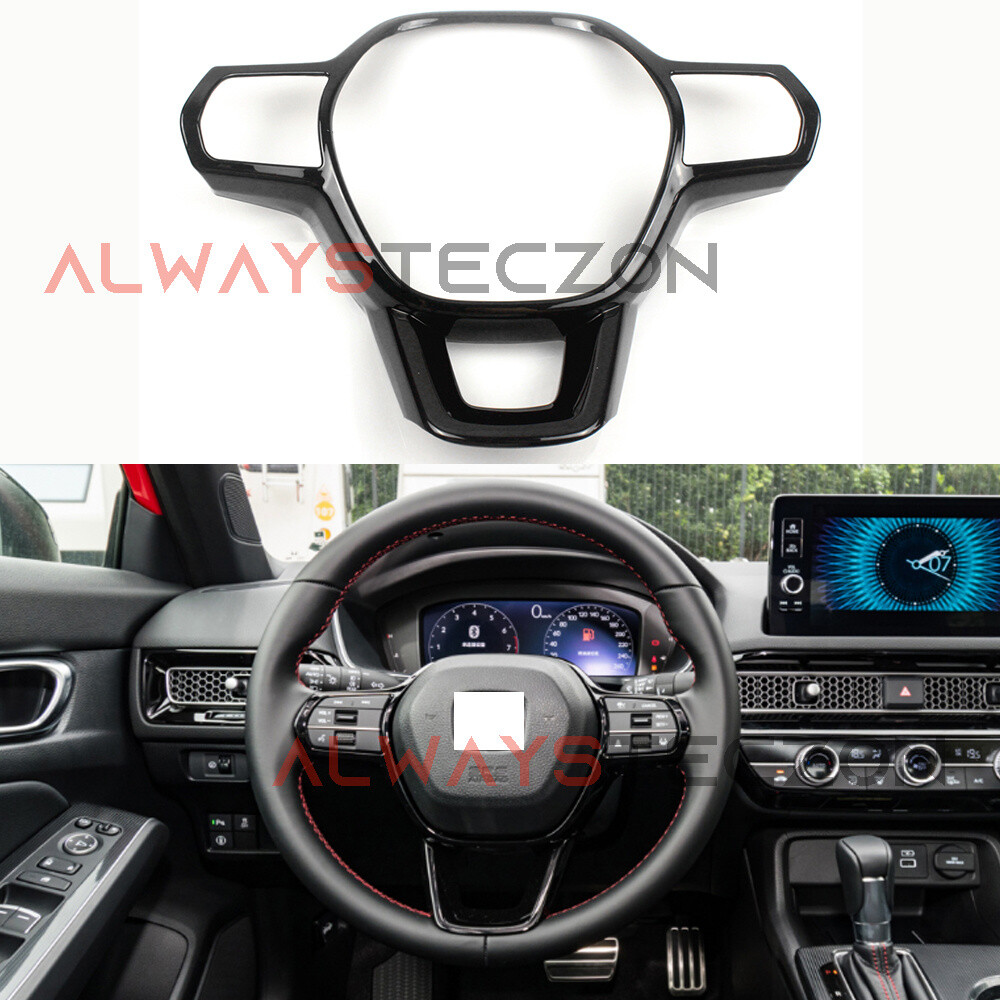 Gloss Black Steering Wheel Cover Trim Accessories For Honda Accord 2023 2024