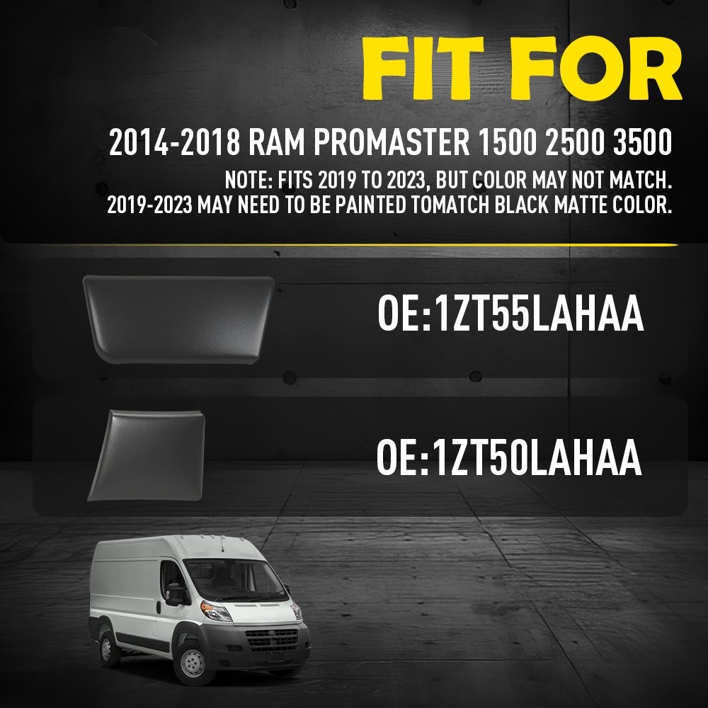 Pair For 2014-2018 Ram ProMaster Front Left Door Panel Exterior Molding Trim Kit