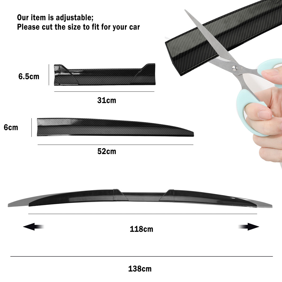 For Chevrolet Malibu Sedan 2016-2022 Carbon Fiber Rear Trunk Lip Spoiler Wing