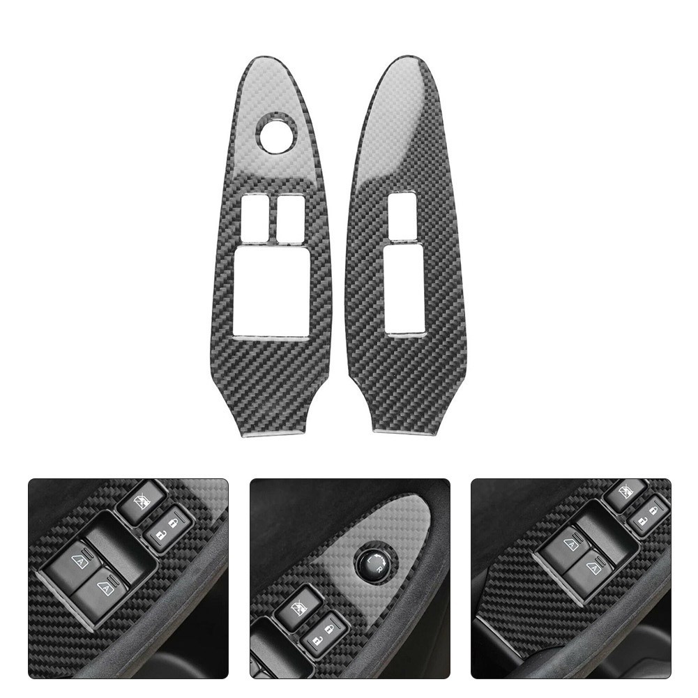Panel Trim Door Lift Set 2PCS Carbon Fiber Easy Installation Interior Car