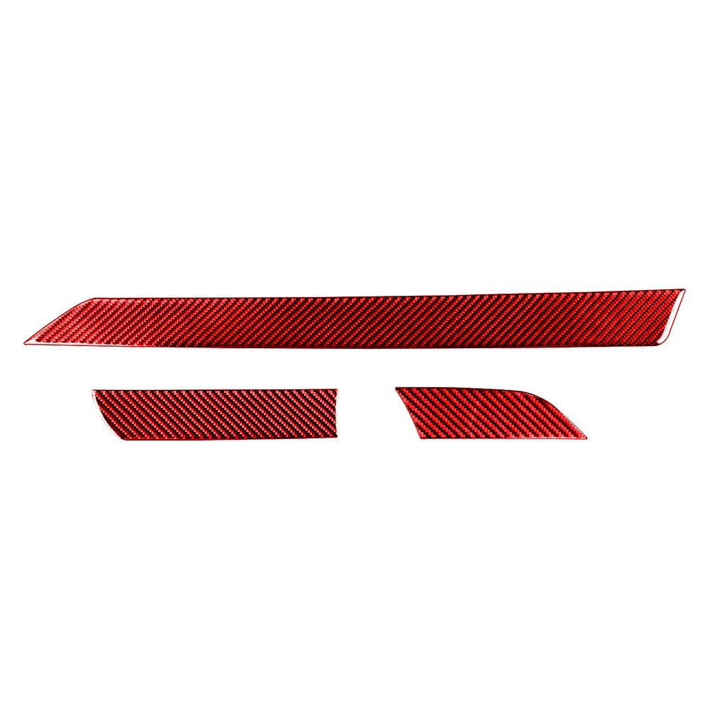Carbon Fiber Red Dashboard Panel Cover Trim For Toyota Tundra 2014-2021 LHD 3PCS
