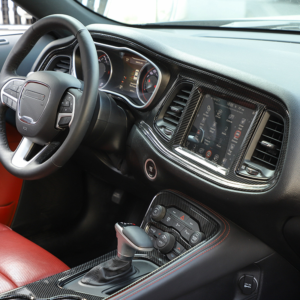 Central Control Frame Dashboard Panel Cover Trim Full Kit for Challenger 2015 up
