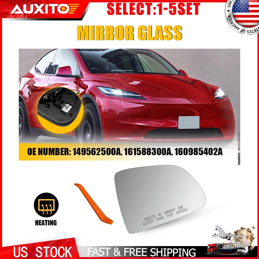 For Tesla Y 2020 2021 2022 2023 2024 2025 Passenger Heated Mirror Glass 1-5X