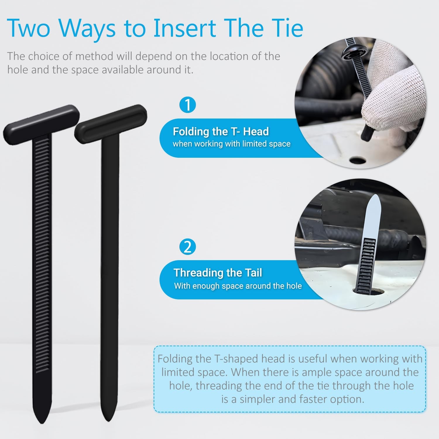 Nylon Universal Cable Tie Buckles Upgraded Automotive Zipper Clips 30PCS Self…