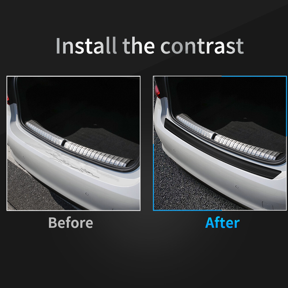 Car Rear Bumper Door Sill Scuff Plate Cover Strip Sticker Guard Protector Trim