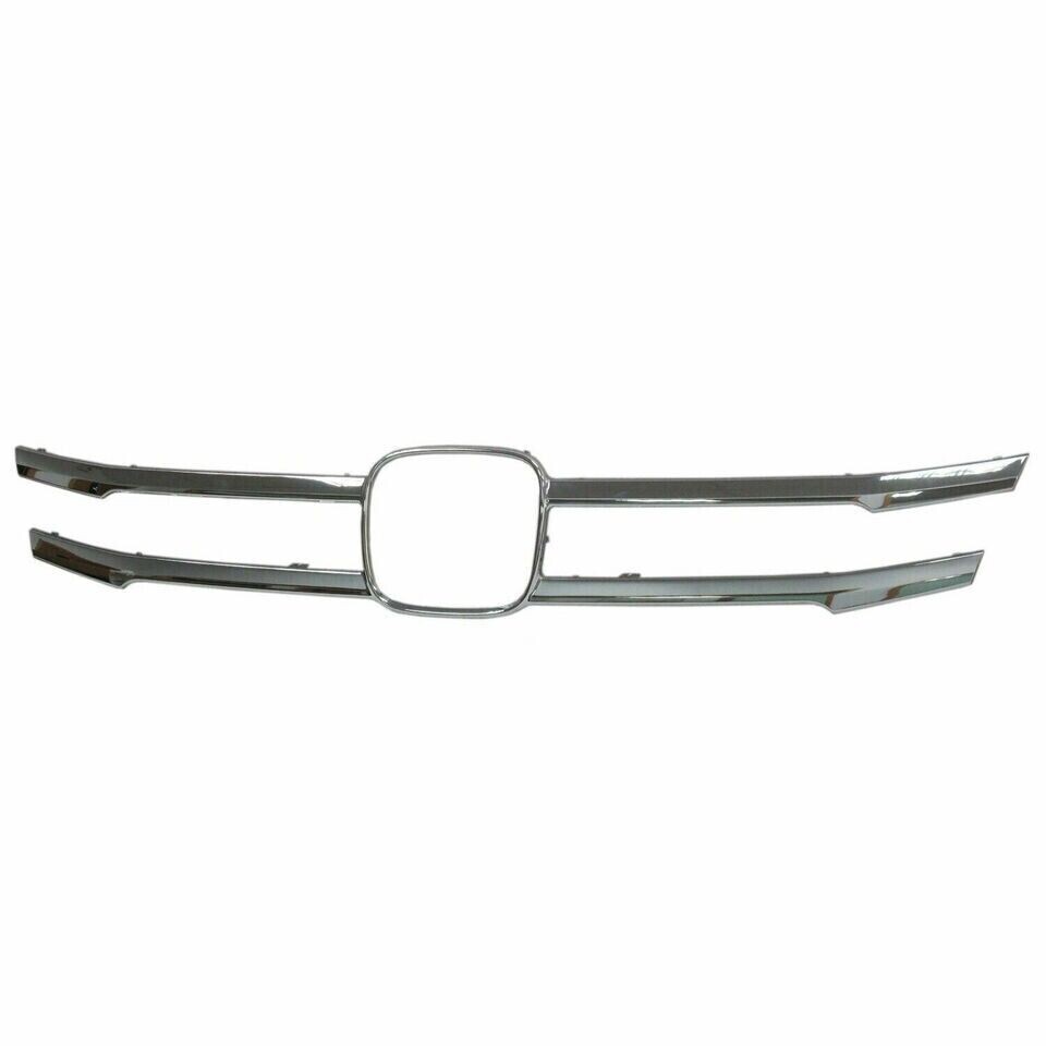 Fits 2011-2013 Honda Odyssey Front Bumper Upper Grille with Chrome Molding Trims