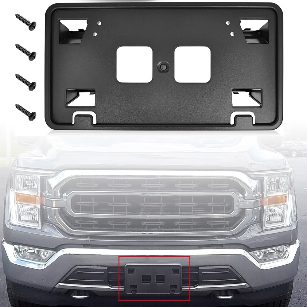 Front Bumper License Plate Mounting Bracket Holder Cover For Ford F-150 2021-23