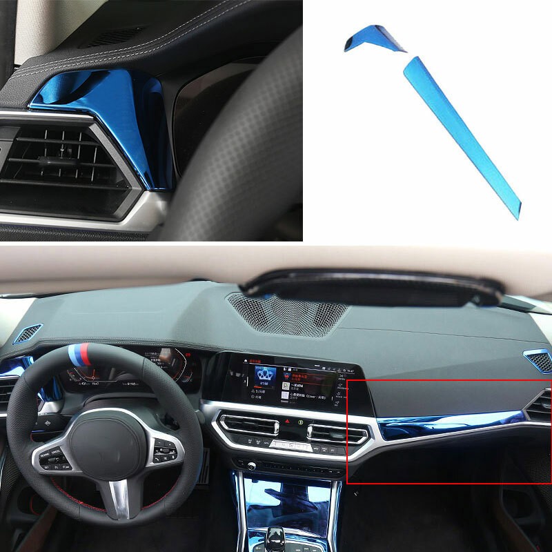 For BMW 3-Series G20 2019-2021 Blue Titanium Central Console Instrument Decor