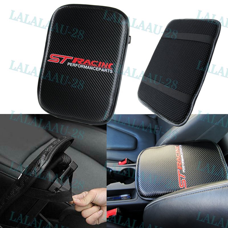 New Carbon Fiber For FORD FOCUS ST Car Centr Armrest Cushion Pad+Seat Belt Cover