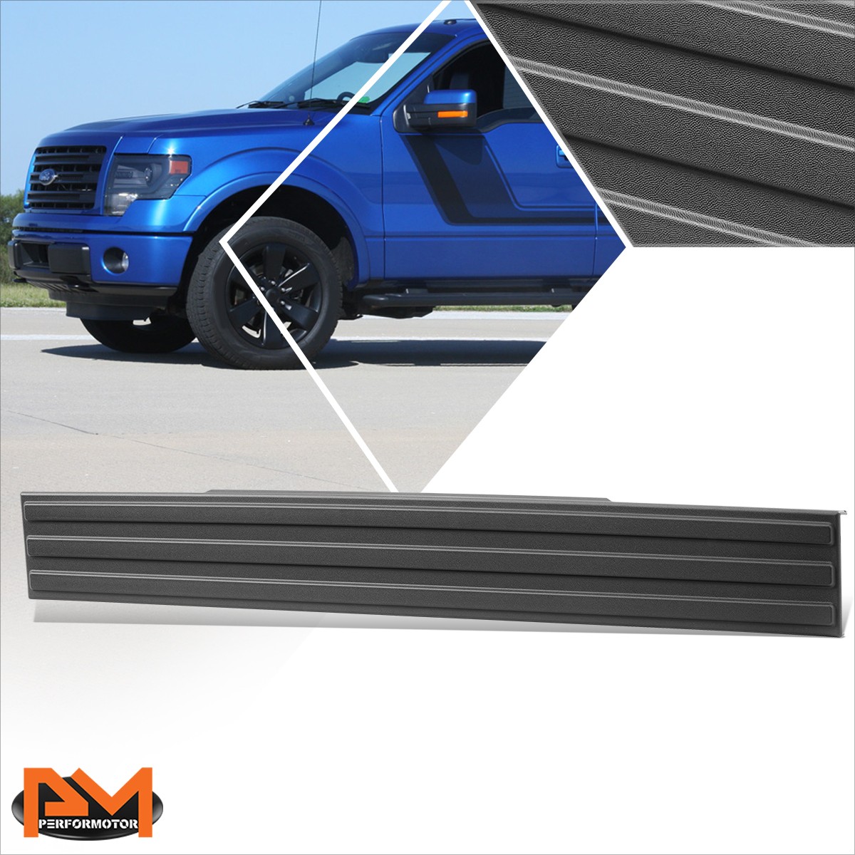 For 09-14 Ford F-150 Factory Style Tail Gate Molding w/ Flex Step Tailgate Black