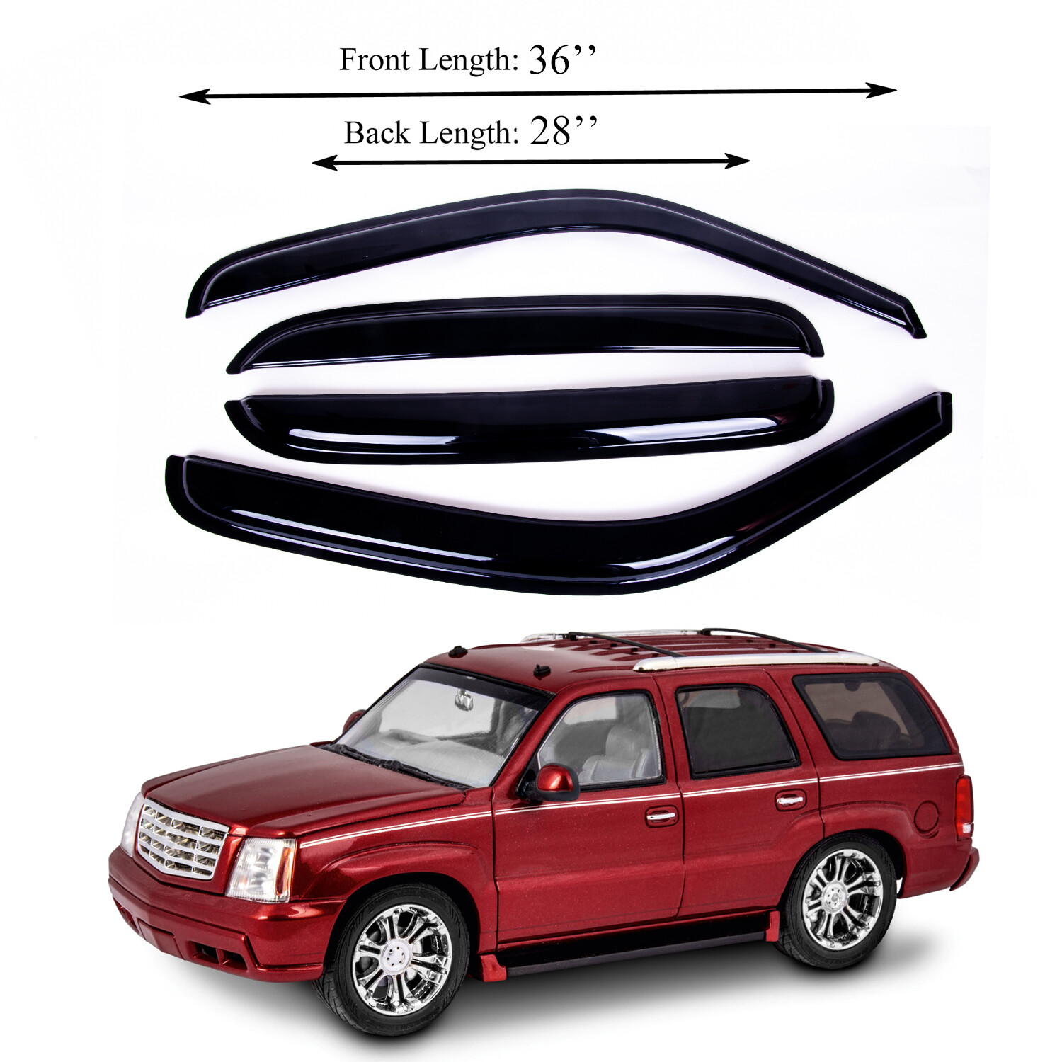 Fits for Cadillac Escalade 0206 Side Window Visor Sun Rain Deflector Guard