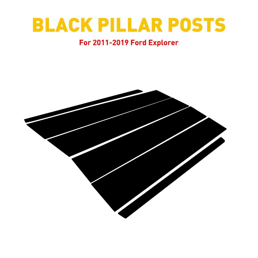 6X Car Pillar Post Trim Decorative Cover For 2011-2019 Ford Explorer Accessories