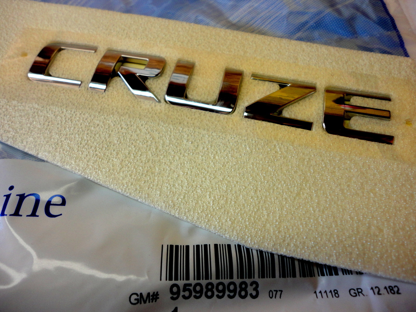 Chevrolet Cruze Rear Deck Lid/ Trunk Chrome Cruze Emblem Nameplate OEM New