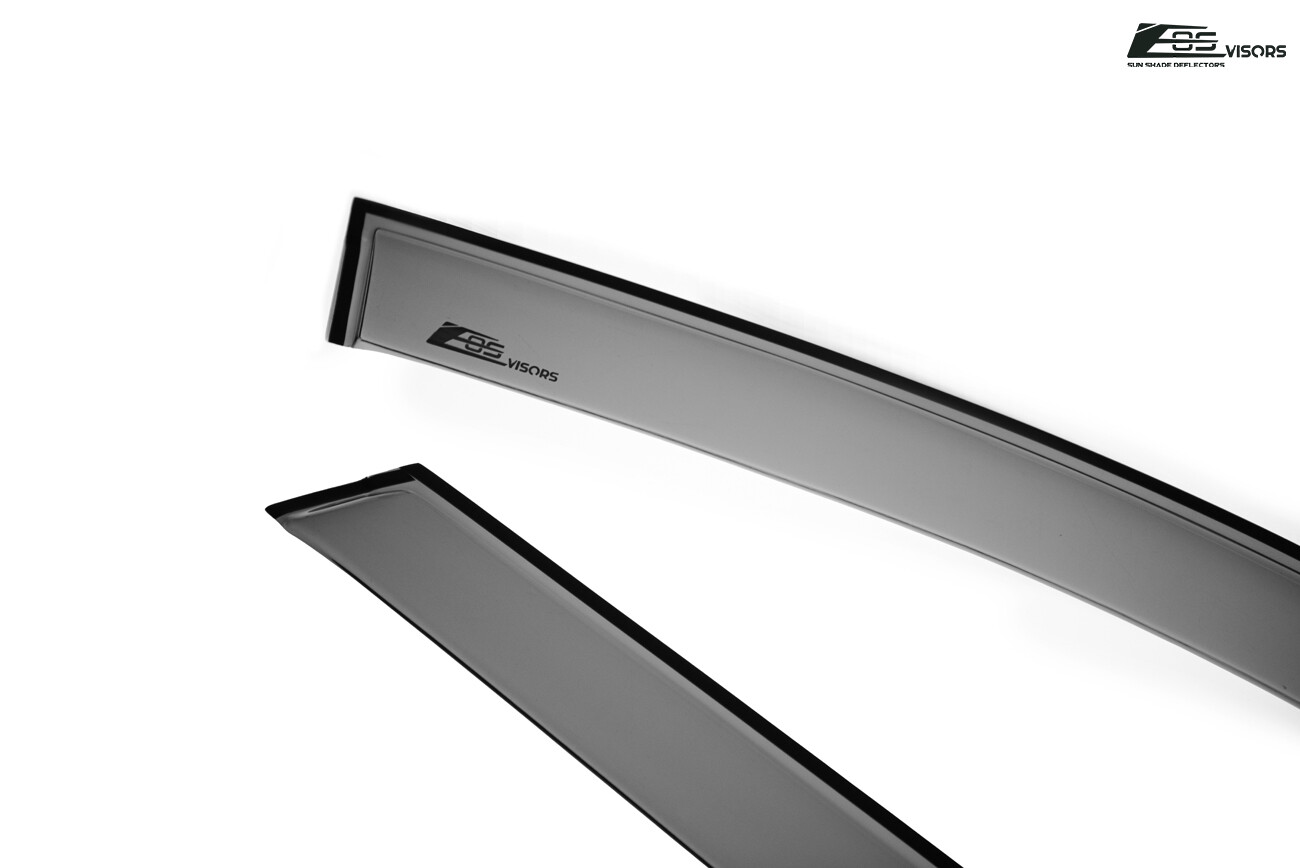 For 15-19 Subaru Outback JDM Tape-On Smoke Tinted Side Window Visors Rain Guards