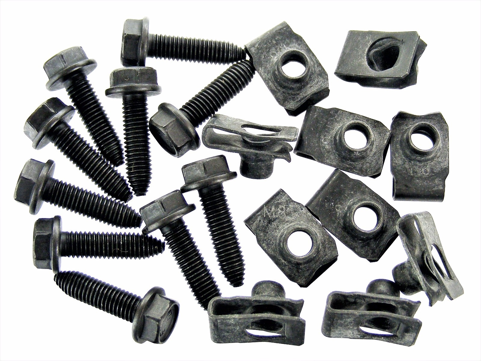 FORD TRUCK Body Bolts & U-nut Clips- M8-1.25 x 30mm- 13mm Hex- 20pcs (10ea) #131
