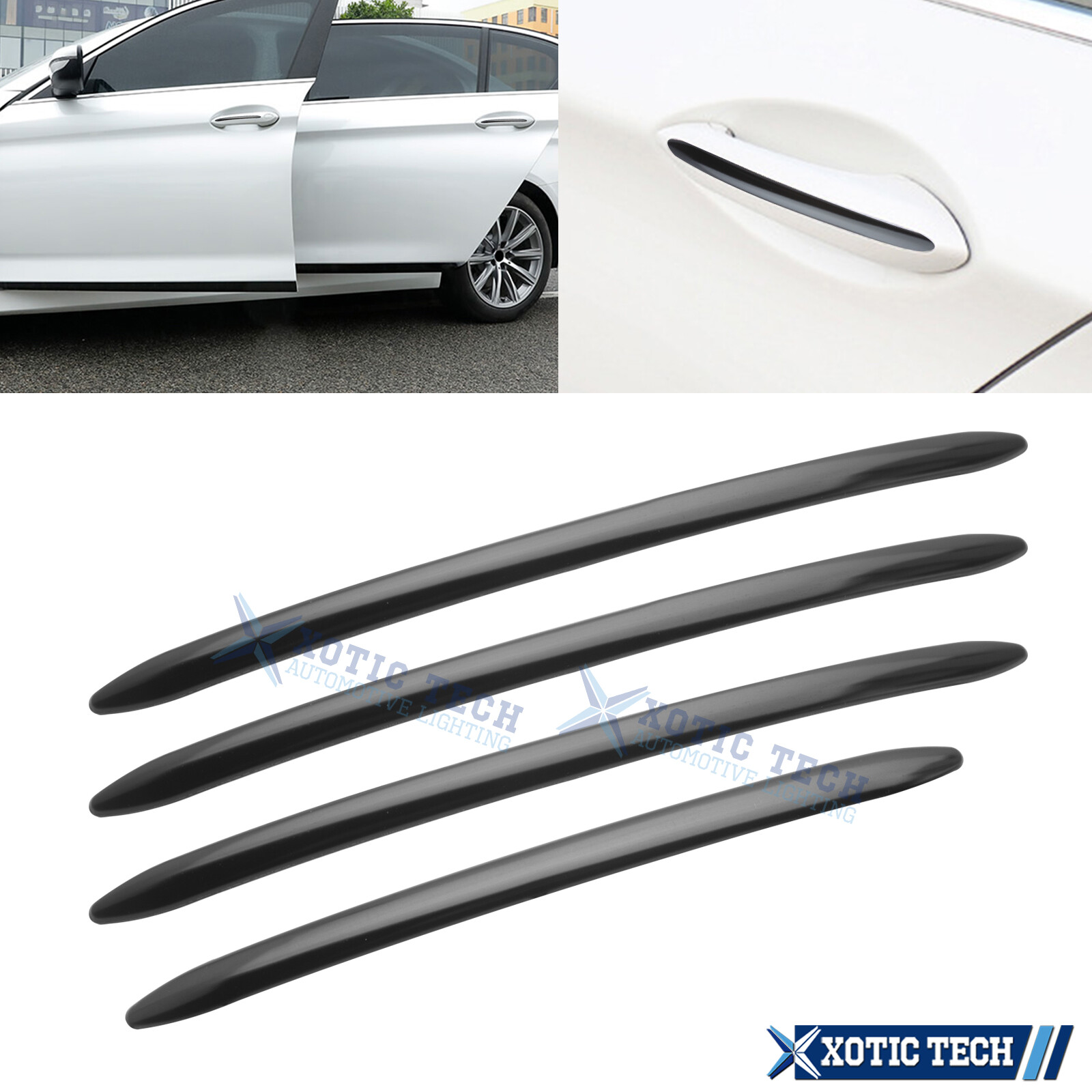 Sporty Black Door Handle Strip Cover Trim For BMW 5 Series F10 F11 F18 2011-2017