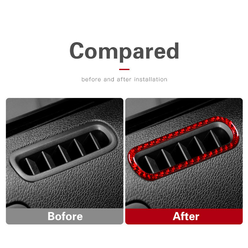 For Ford Mustang Red Carbon Fiber Car Door Air Vent Outlet Cover Trim 2009-2013