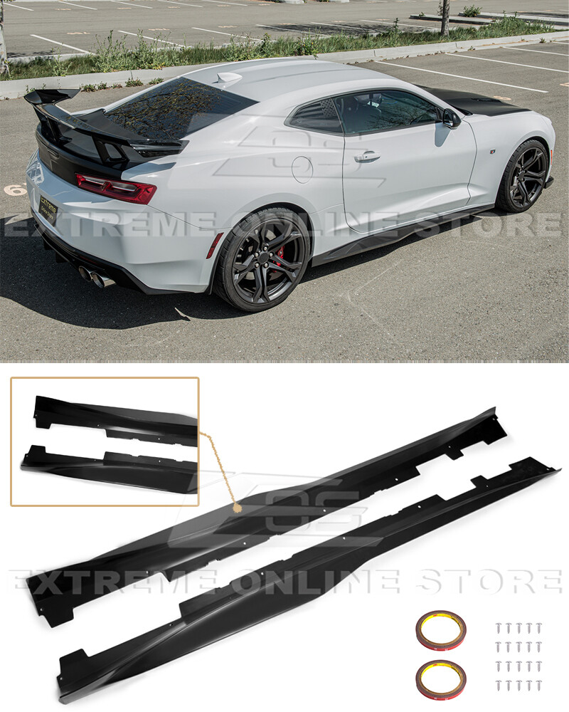 EOS ZL1 Style ABS Side Skirts Rocker Panels Extension For 16-UP Camaro SS RS