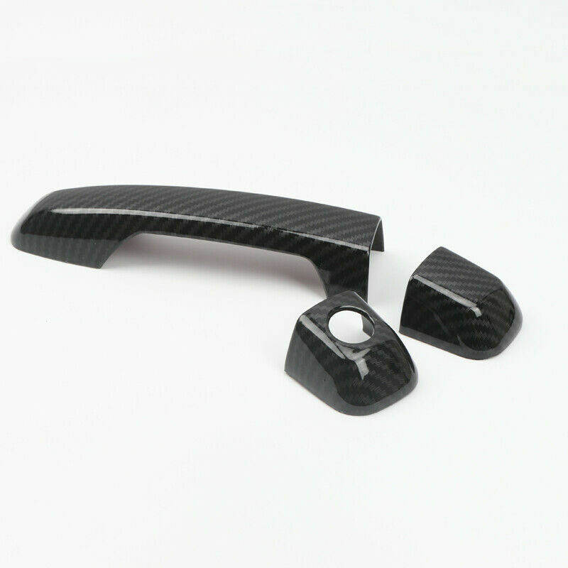 Carbon Fiber Look Side Door Handle Cover Trim 8pcs For 4Runner 2010-2019