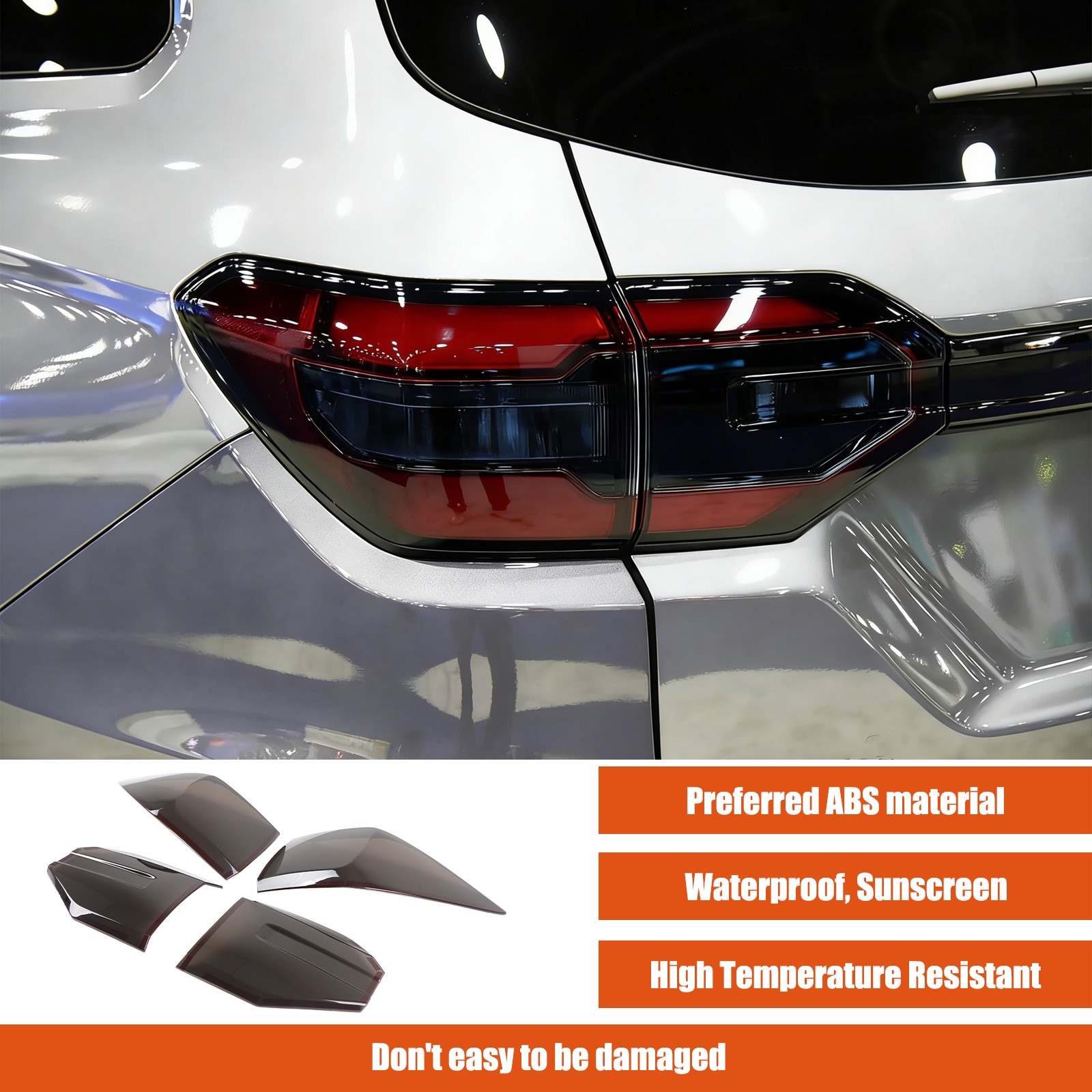 Transparent Gray ABS Smoked Tail Light Cover Trim For Honda Pilot 2023-2025 US