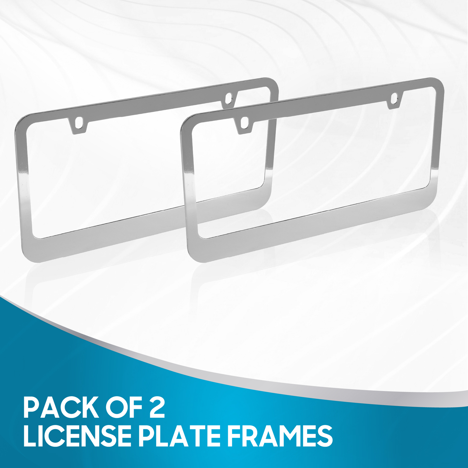 2X Heavy Duty Durable Metal Blank Plain License Plate Frame Slim Universal Fit
