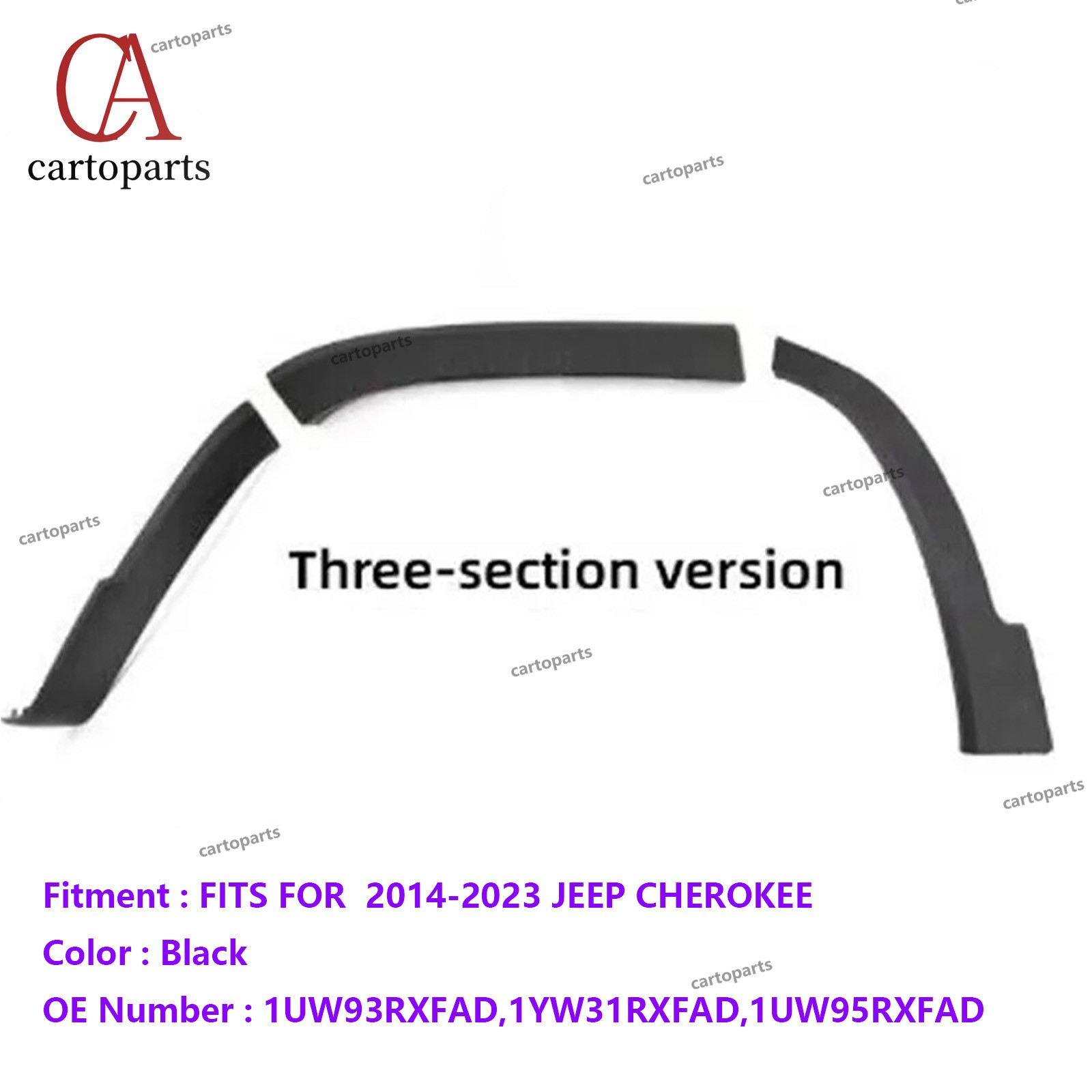 3 PCS For 2014-2022 2023 Jeep Cherokee Rear Left Wheel Arch Fender Three Section