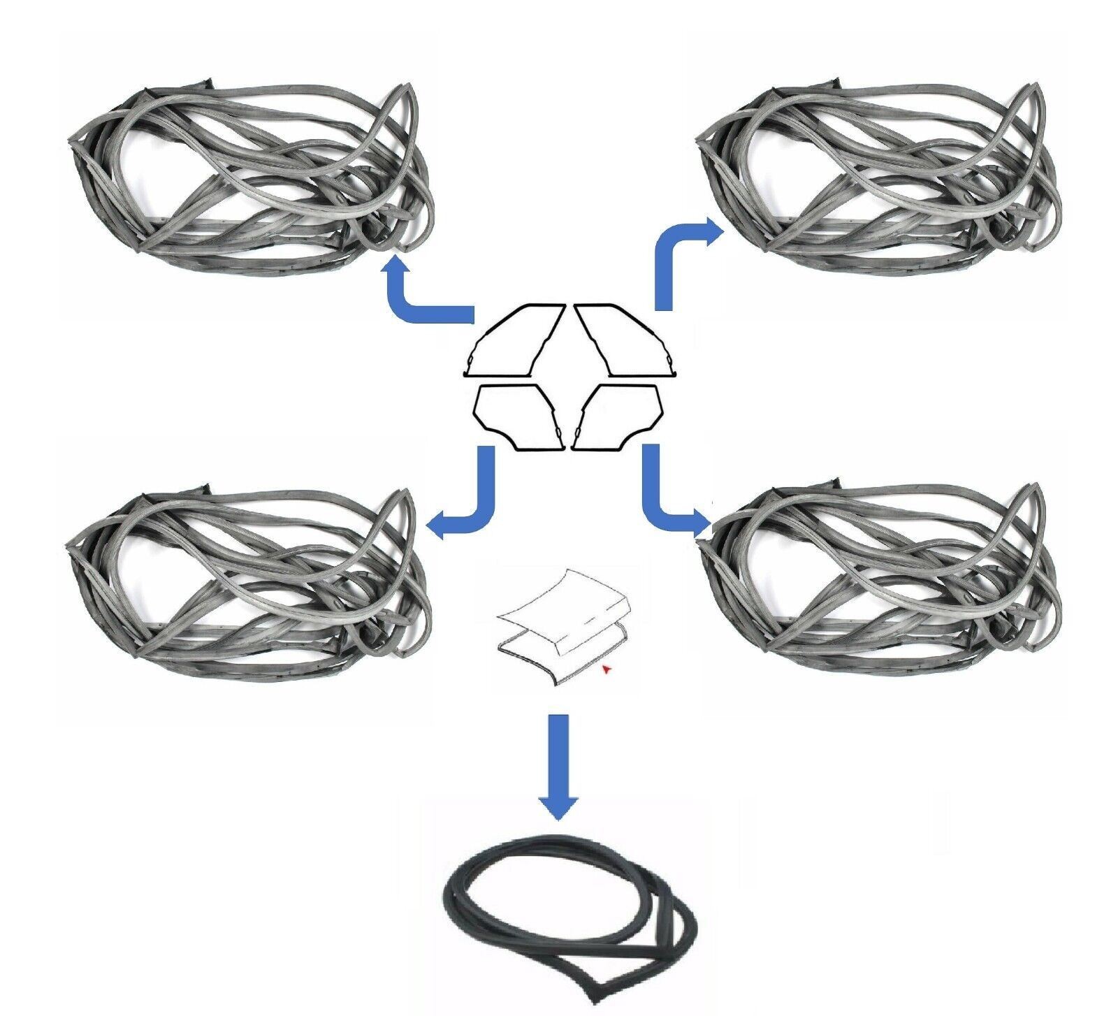 Mercedes Benz W126 – 4 x Door + 1 x Trunk Rubber Weatherstrip Seal Set 5 Pieces