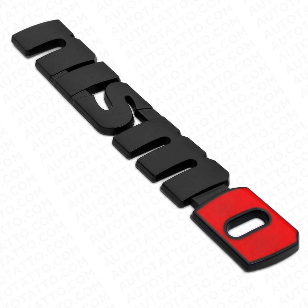Nismo Racing Sport Black Trunk Lid Rear Emblem Logo 3D Badge Decorate Black Red