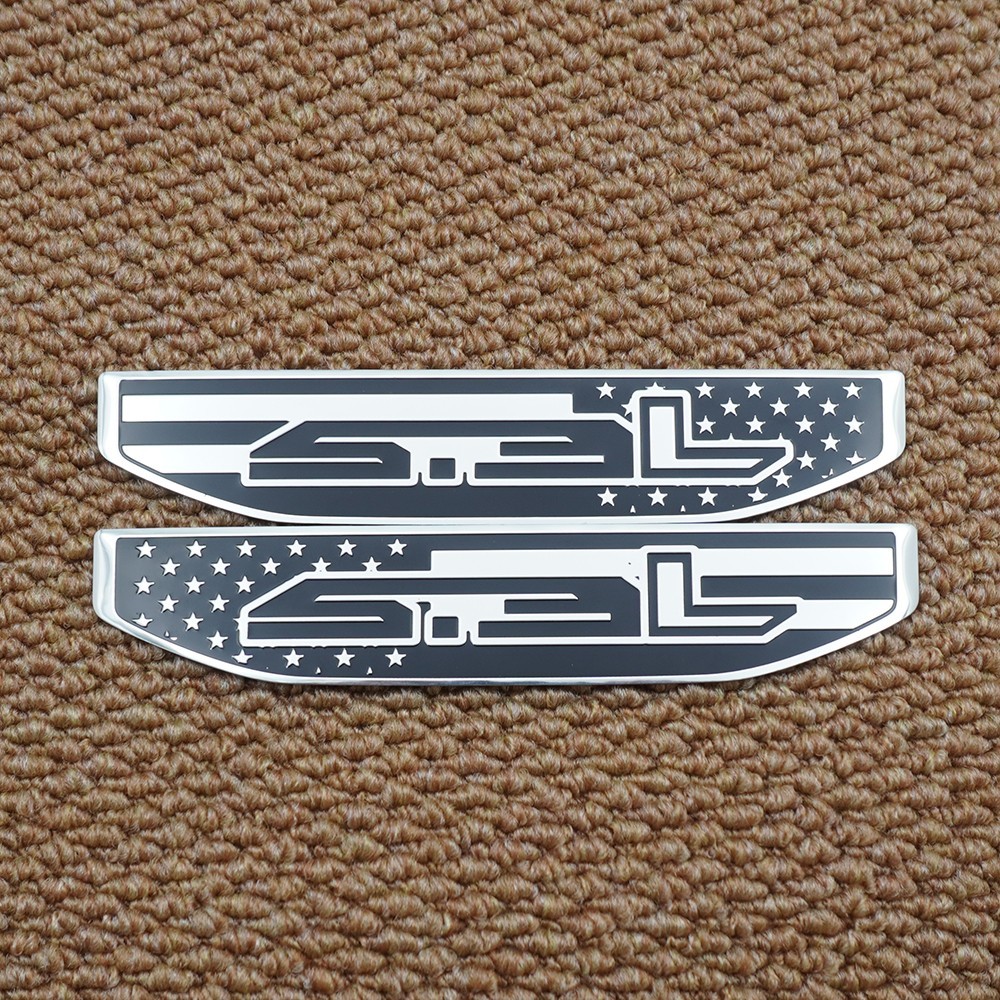 2pcs Emblem Fits For 2019-2024 Driver Passenger Fender Vent US Flag 5.3L