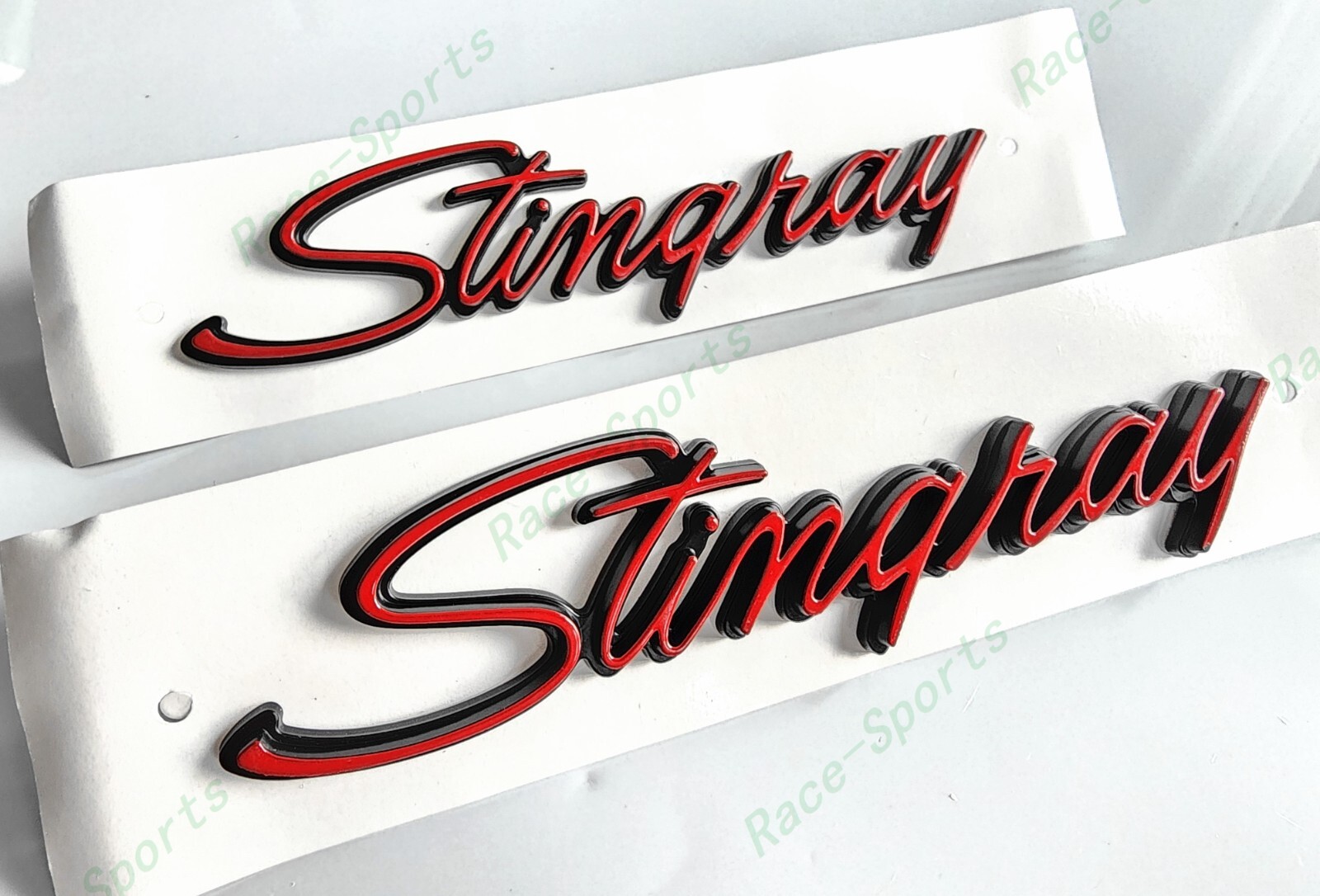 2PCS Red Black Front Fender Stingray Emblems Badges For 1969-1976 Corvette C3