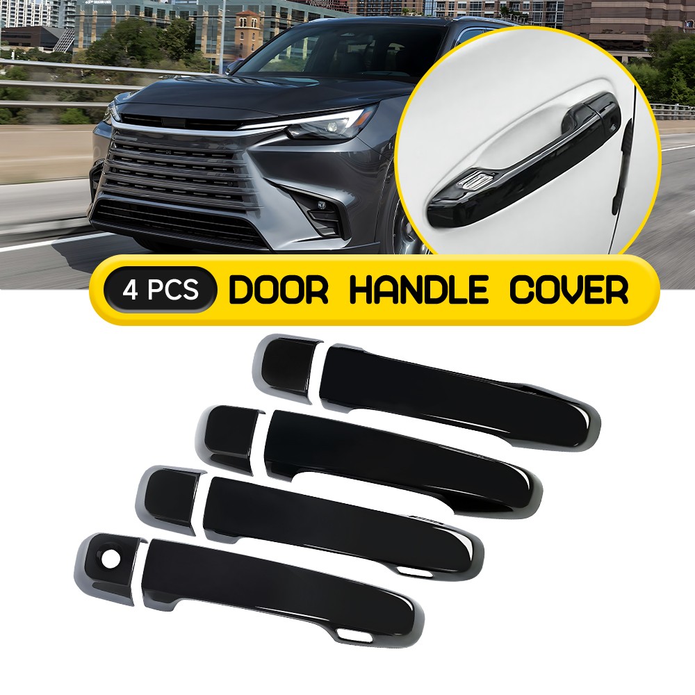 For Lexus GX460 2010-2022 Side Door Handle cover Trim W/ Smart Hole Glossy Black