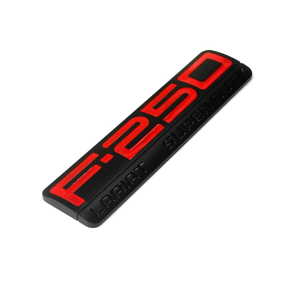 3pack OEM Red F250 Lariat Super Duty Emblem fits F-250 Lariat Black