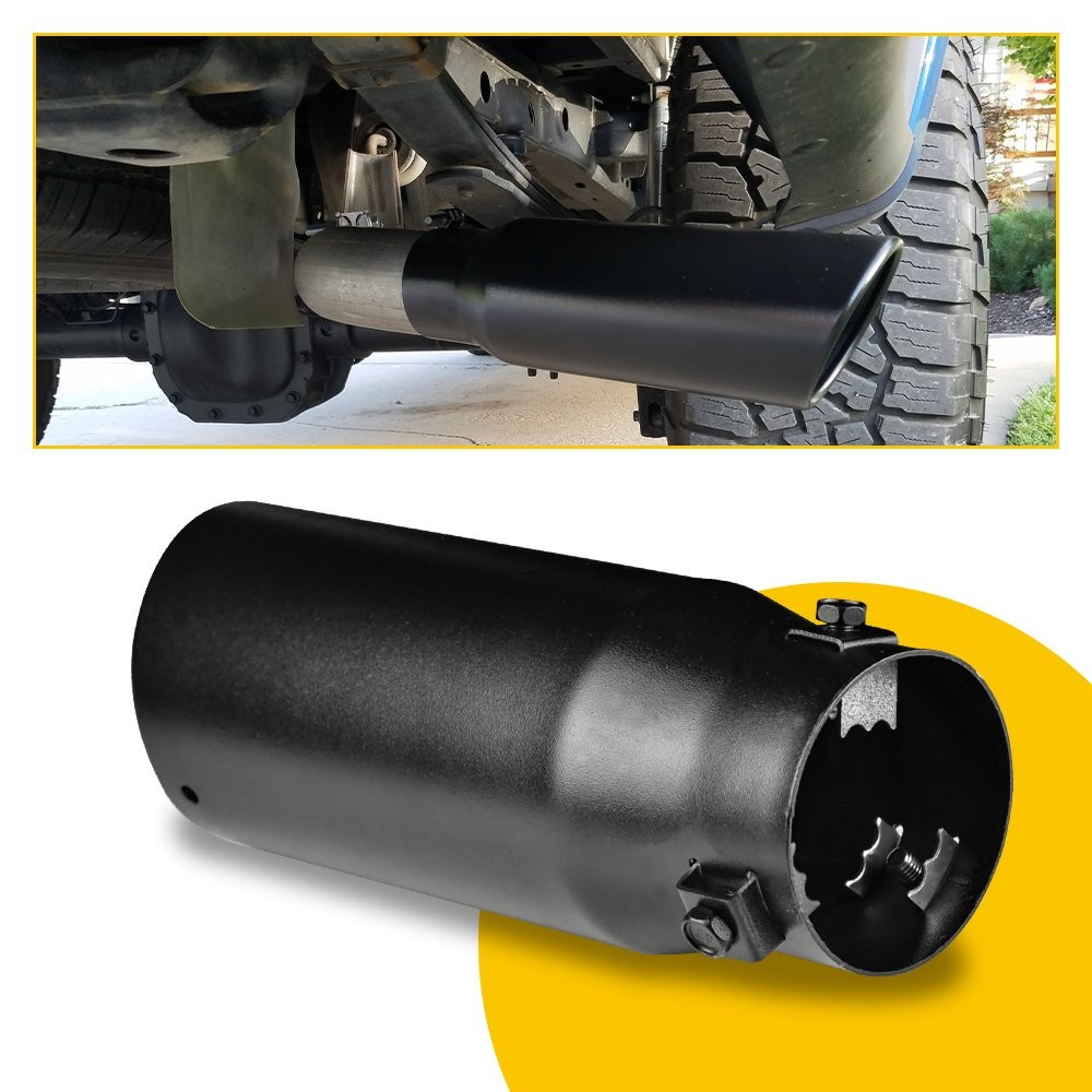 2.5″ Car Clamp-on Exhaust Tip Exhaust Pipe Tail Muffler Stainless Bend Bevel EOM