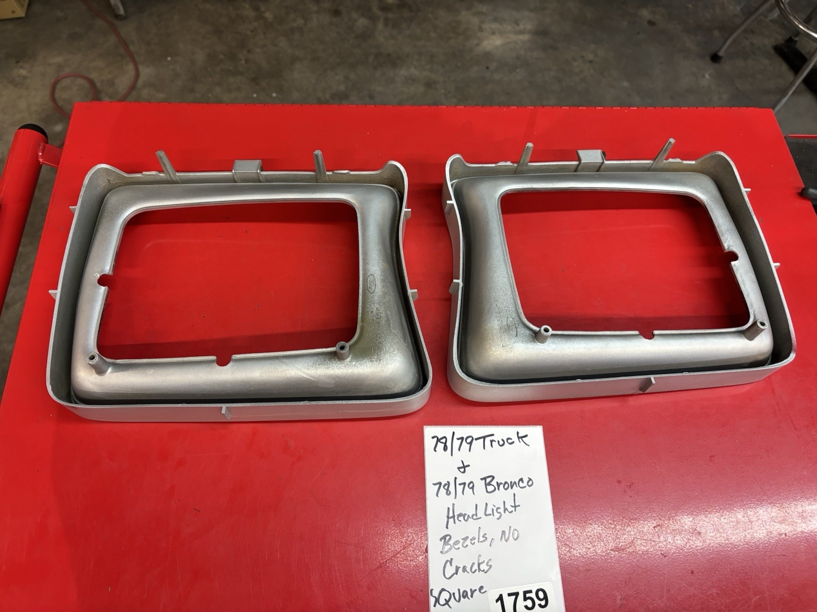 1978-1979 Ford Truck F150 F250 78-79 Bronco Square Headlight Doors Bezels #1759