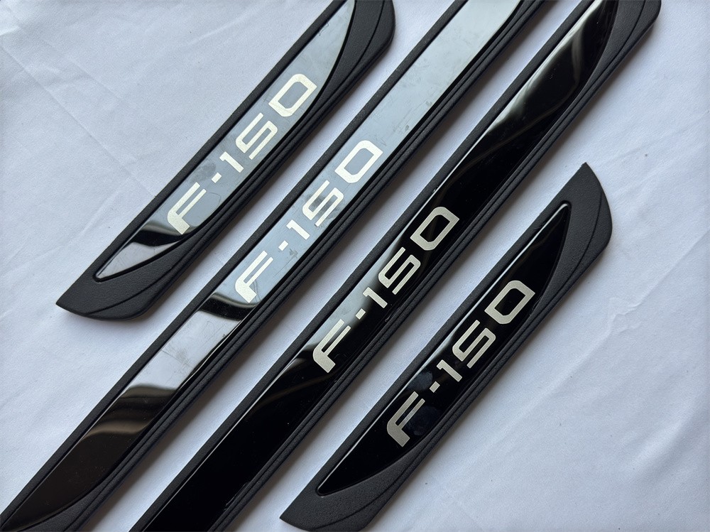 For Ford F-150 Black Steel Accessories Door Sill Protector Trim Scuff Plate X4