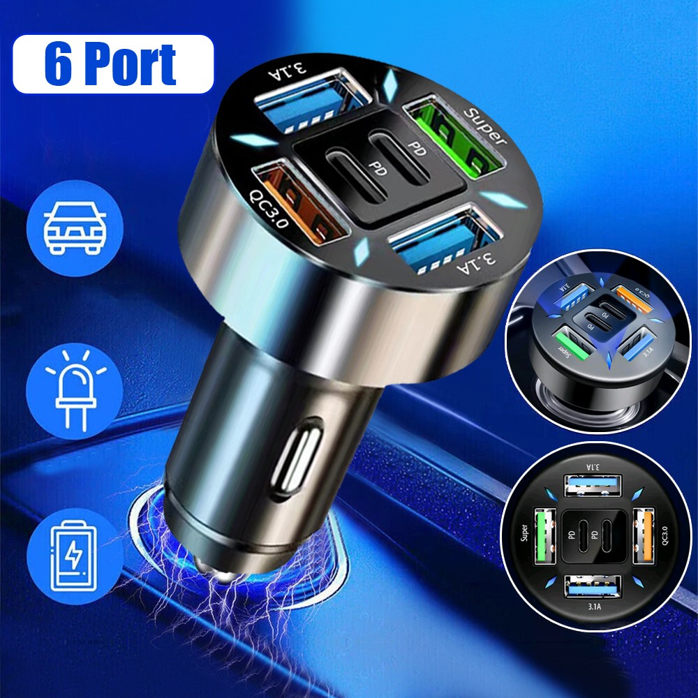 4 USB Port Fast Car Charger Adapter for iPhone Samsung Android Phone Accessories