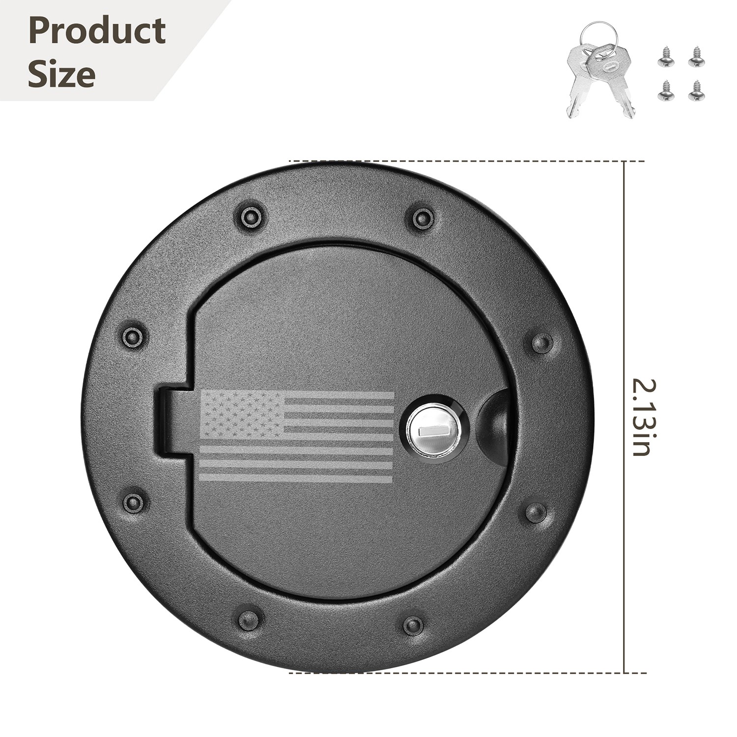 Gas Cap Locking Fuel Filler Door Cover For Jeep Wrangler JK 2007-2017 2/4Dr Trim