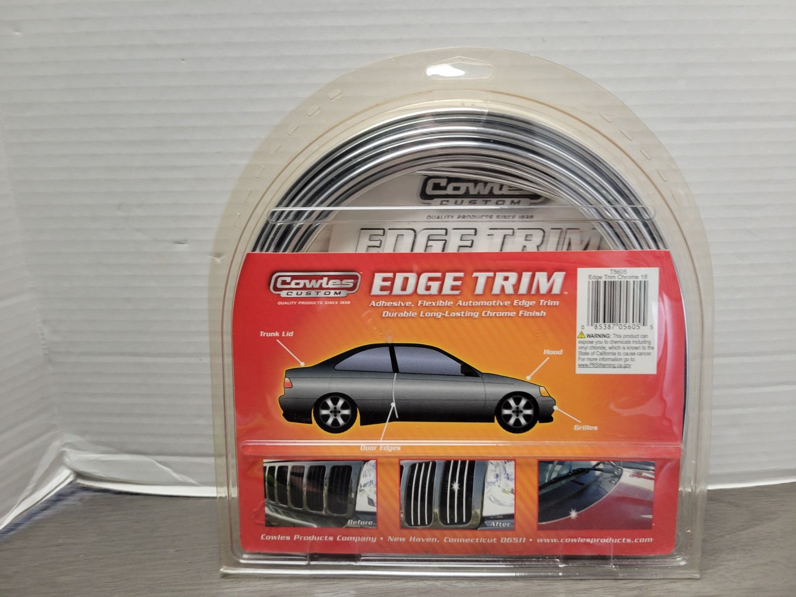 Cowles T5605 Chrome U Channel Edge Trim 18′ for protecting your car door edges
