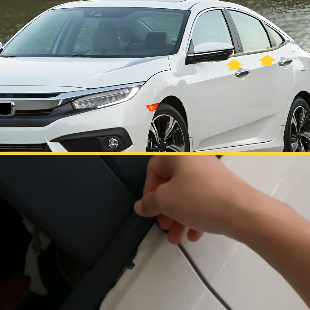 For 16-21 Honda Civic Sedan Weatherstrip Window Moulding Trim Seal Belt H 4-20X