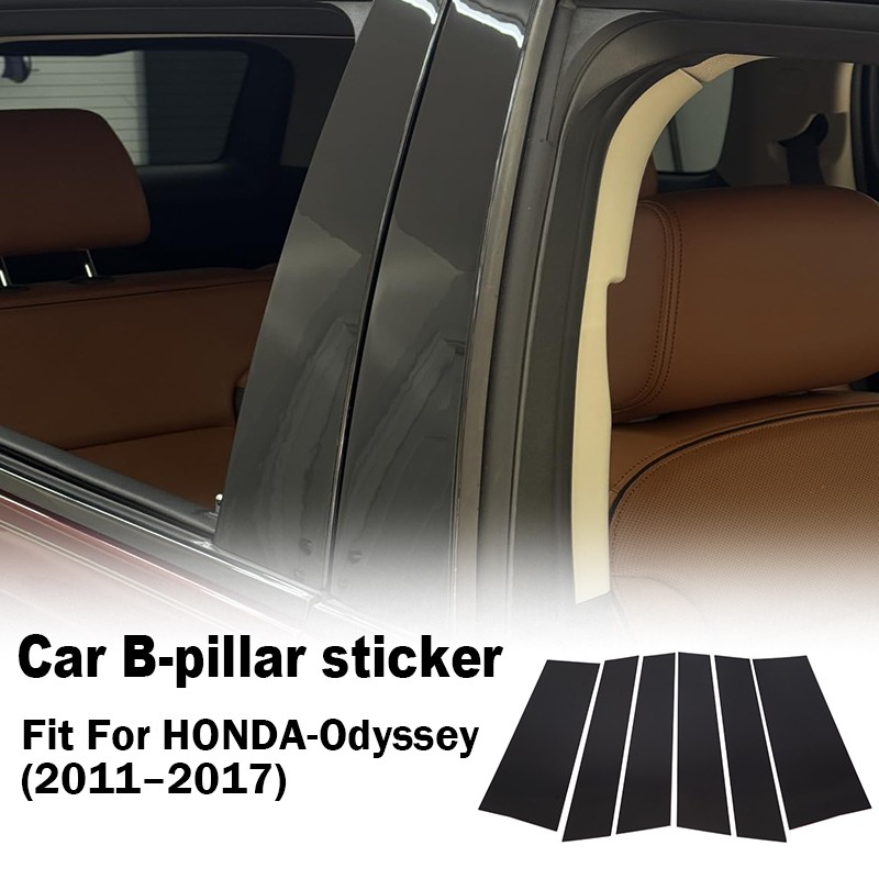 Black Pillar Posts For Honda Odyssey 2011-2017 2016 Window Door Trim Moldings
