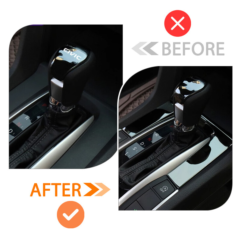 FOR HONDA CIVIC 10TH 2016-2021 PIANO BLACK SHIFT INTERIOR GEAR COVER PANEL TRIM