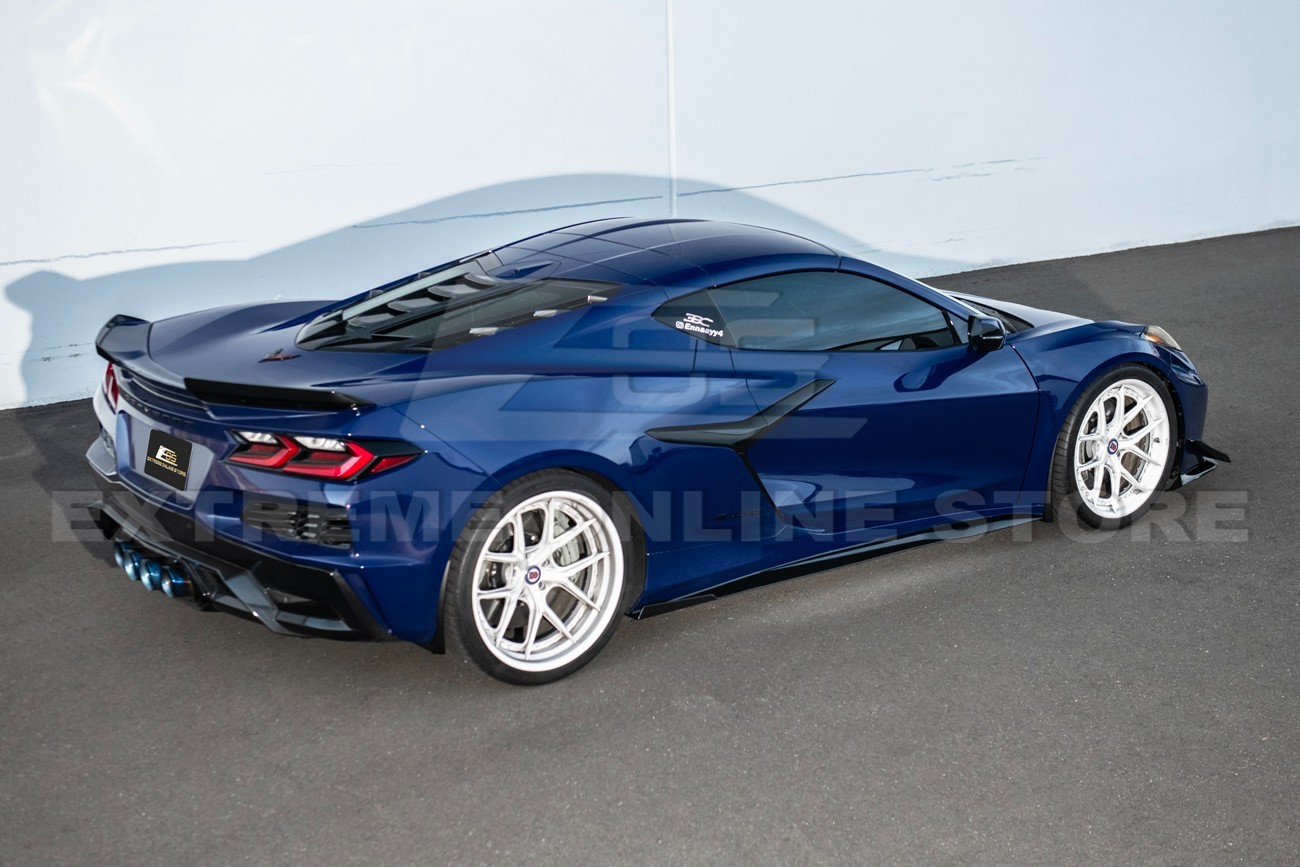 For 23-Up Corvette C8 Z06 EOS Performance CARBON FLASH Side Skirts Rocker Panel