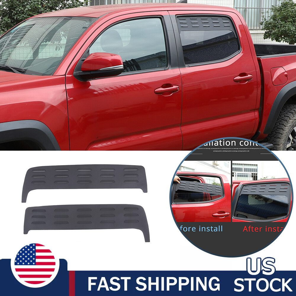Black Aluminium Alloy Door Window Air Vents Screens For Toyota Tacoma 16-23 US