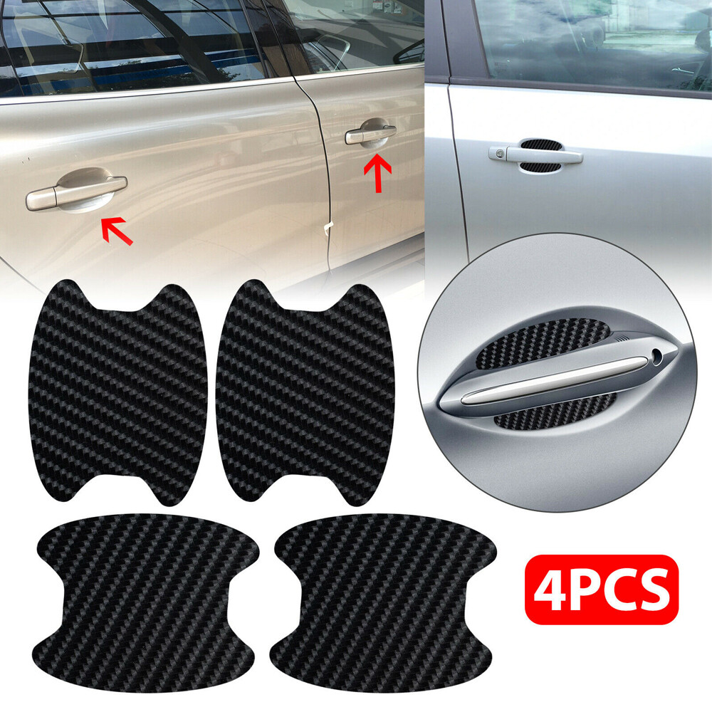 Carbon Fiber Car Door Handle Anti-Scratch Protector Film Stickers Accessories 4P