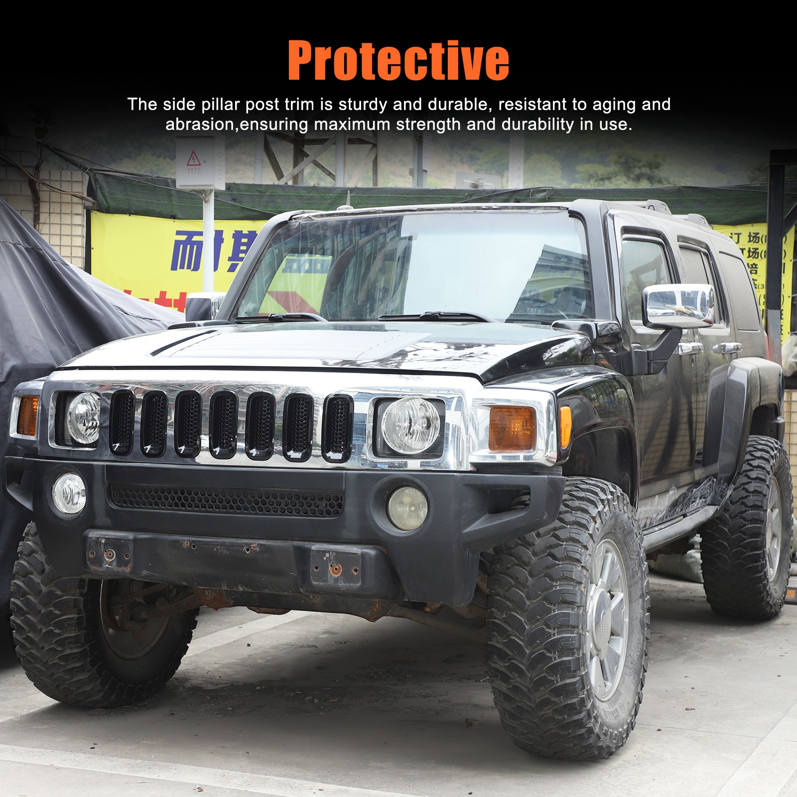 ABS Gloss Black Grille Insert Guard Insect Screen Trim For Hummer H3 2005-2009