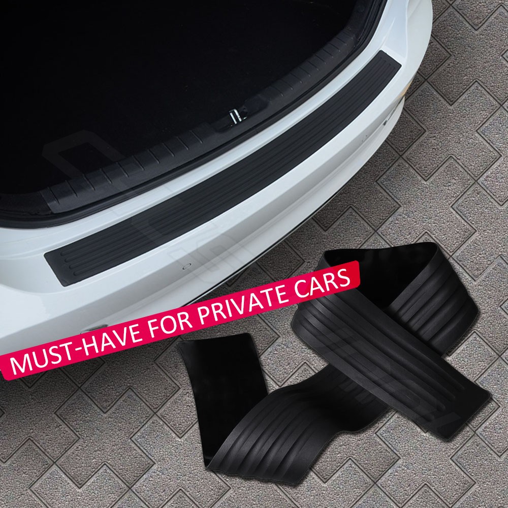 1x Rear bumper protector trim cover black rubber sill plate cover pad guard