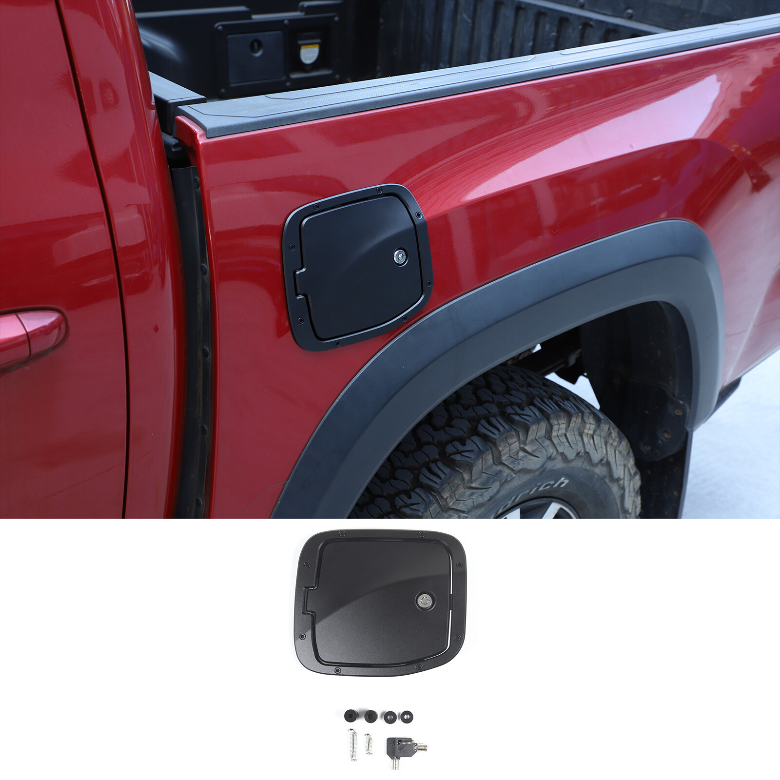 Steel Locking Fuel Door Gas Tank Cap Cover Lock Key For Toyota Tacoma 2016-23