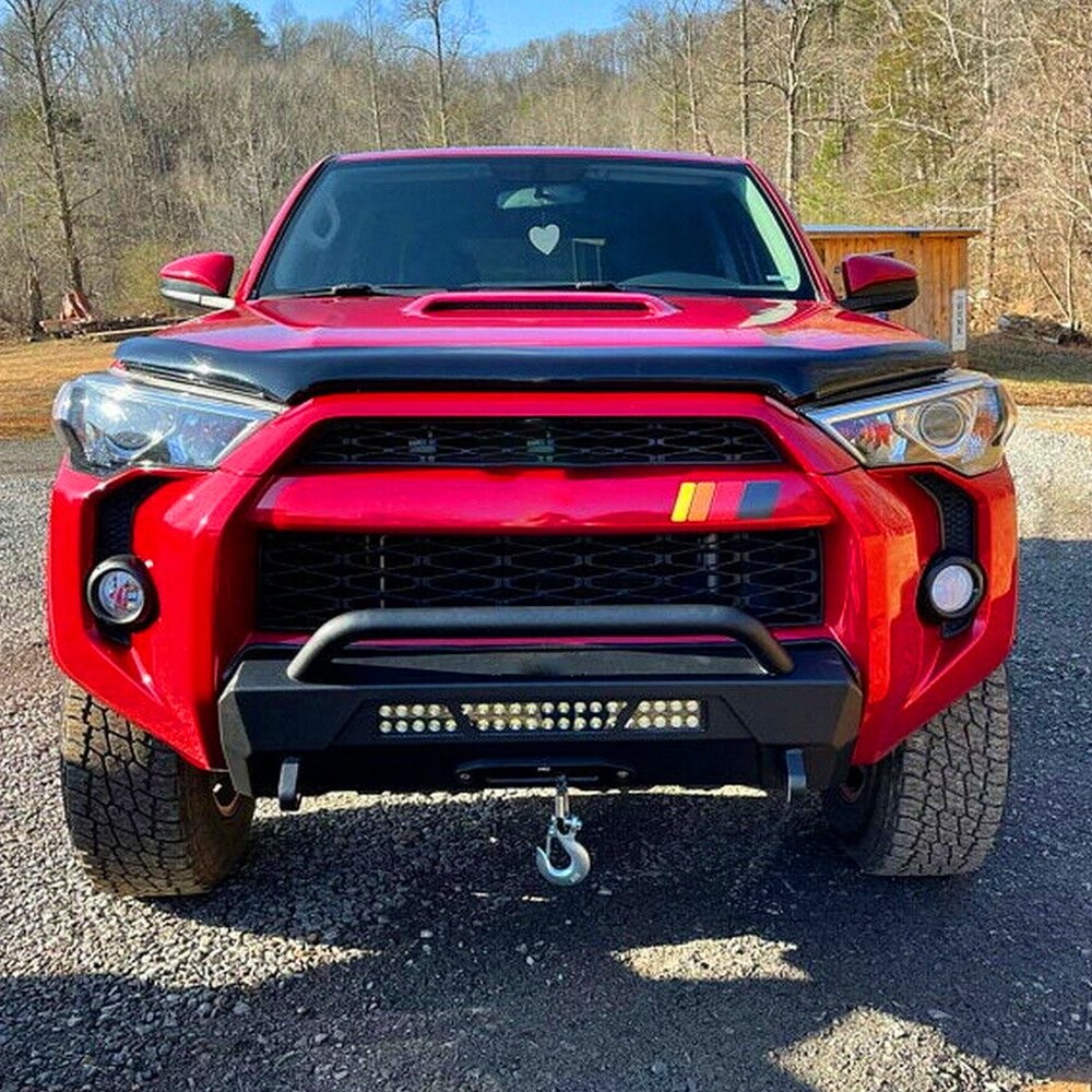 4 Tri-color Badge Front Grille Decal Sticker Red Orange Yellow Black Accessories
