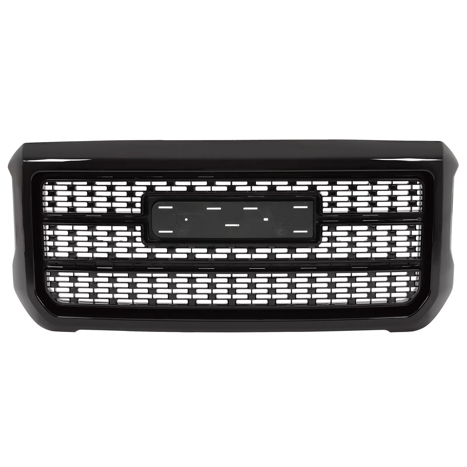 Front Upper Grille For 2015-2019 GMC Sierra 2500HD 3500HD Denali Gloss Black